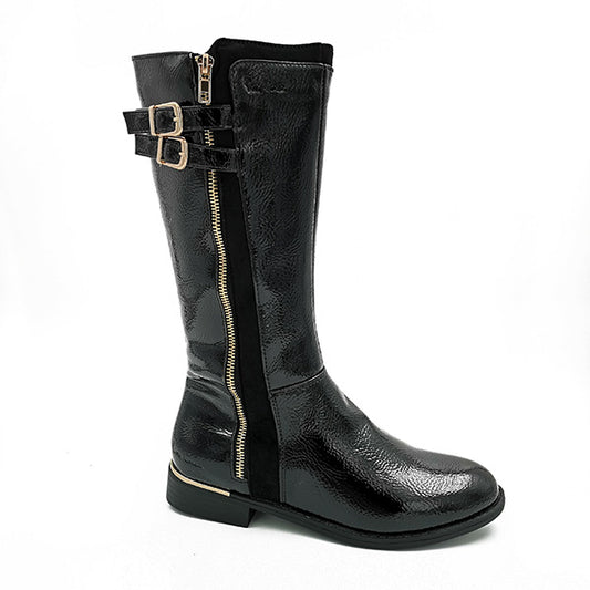 Crushed Patent Boot - 0868