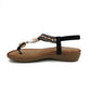 Elastic Toe Thong Detail On Vamp Sandal - 0904