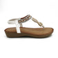 Elastic Toe Thong Detail On Vamp Sandal - 0904