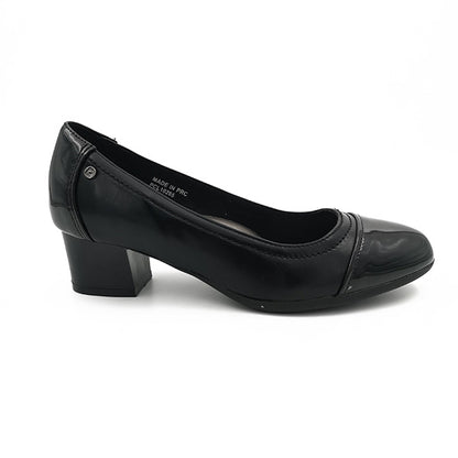 Medium Heel Patent Toe Cap Court - 0916