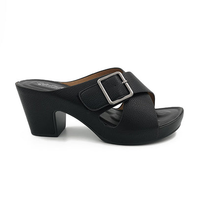 Medium Heel Open Toe Clog - 0924