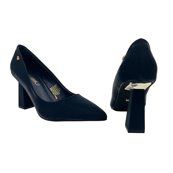 Square Medium Heel Pointy Court - 1008
