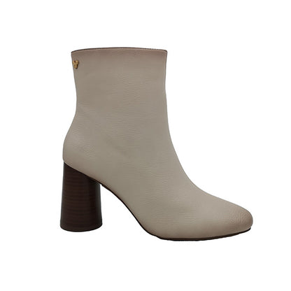 Round High Heel Side Zip Ankle Boot - 1021