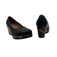 Leather Upper On Medium Wedge - 1069