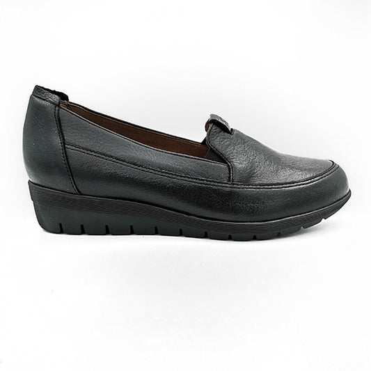 Low Wedge Leather Moccasin - 1072