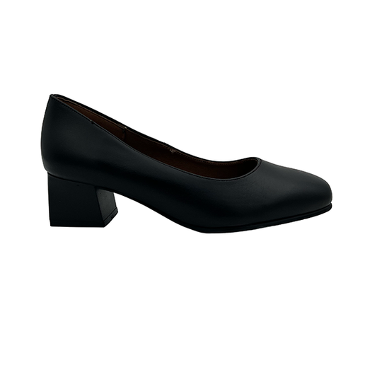 Leather Low Heel Court - 1081