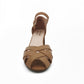 Medium Block Heel Peep Toe Sandal - 1129
