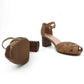 Medium Block Heel Peep Toe Sandal - 1129