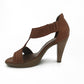Leather Medium High Heel T-Bar - 1136