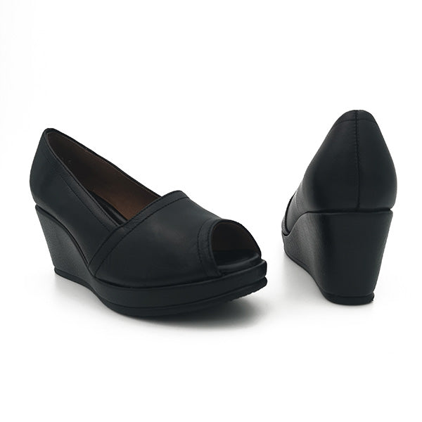 Leather Medium Wedge Peep Toe - 1137