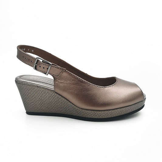 Leather Peep Toe Sling Back - 1138
