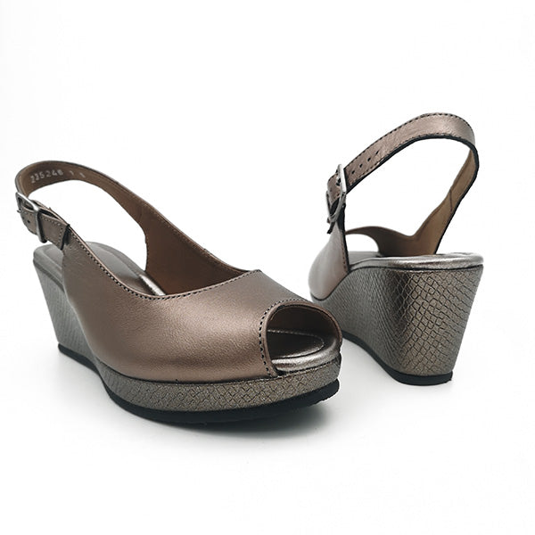 Leather Peep Toe Sling Back - 1138