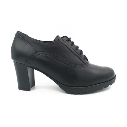 Leather Lace Up On Heel - 1139