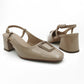 Patent Sling Back On Medium Heel - 1156