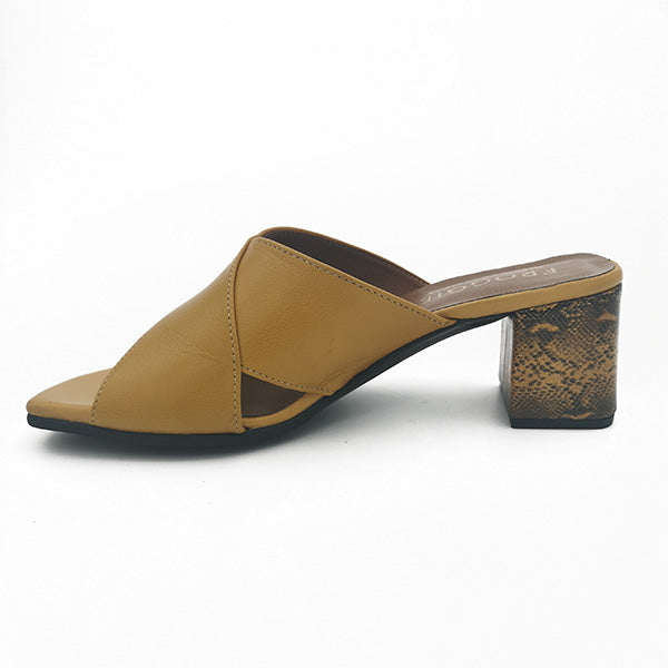 Medium Heel Leather Sandal - 1162