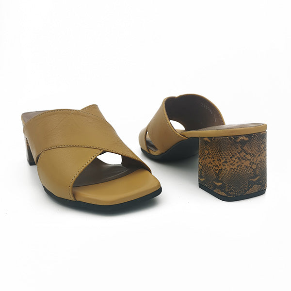 Medium Heel Leather Sandal - 1162