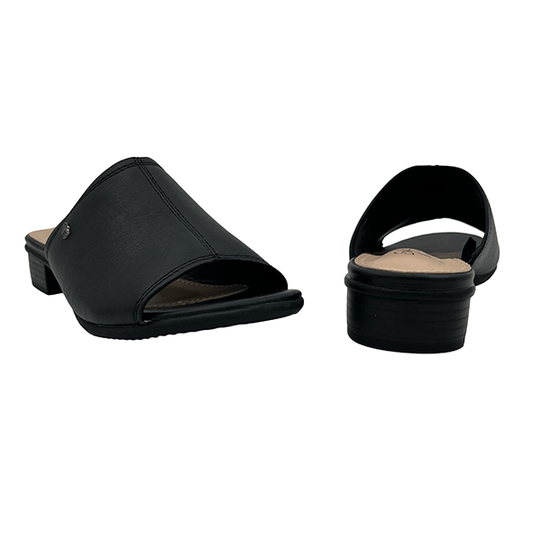 Low Block Heel Open Toe Mule - 1182