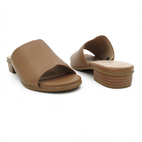 Low Block Heel Open Toe Mule - 1182