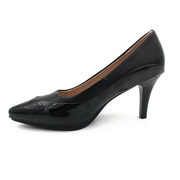 Medium Heel Patent Combo Court - 1183