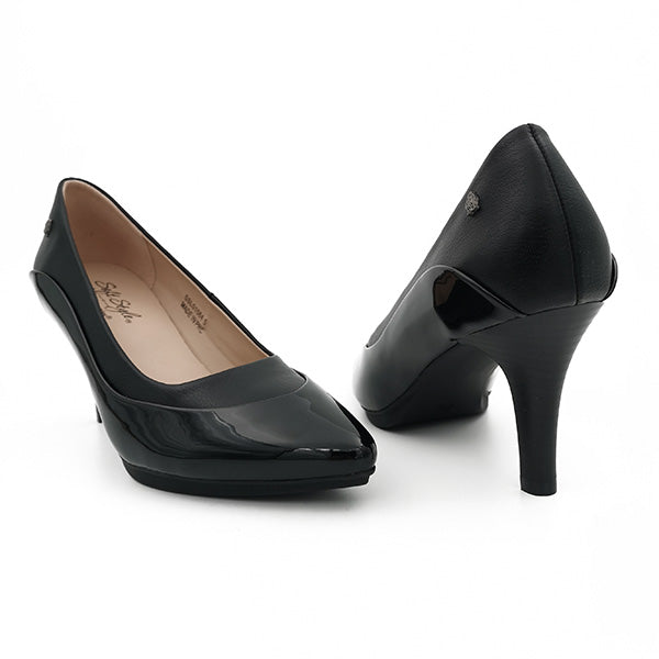 Medium Heel Patent Combo Court - 1183