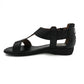 Leather T Bar On Low Wedge - 1214