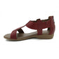 Leather T Bar On Low Wedge - 1214