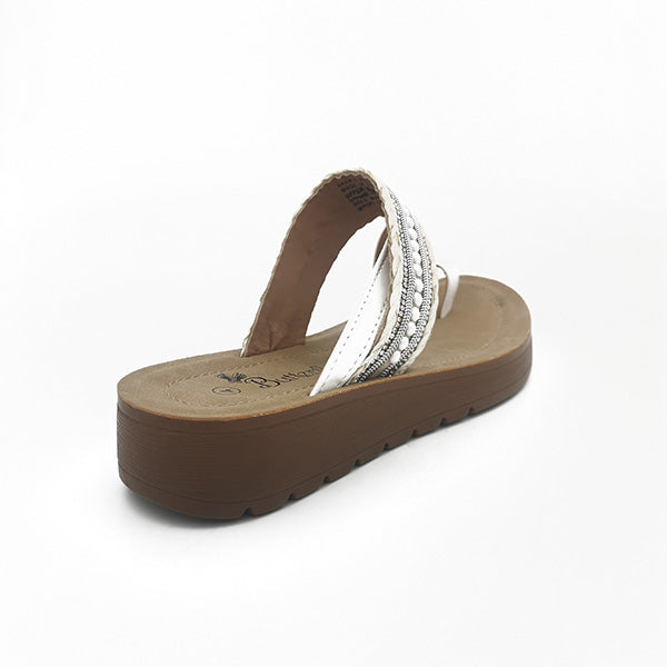 Low Wedge Sandal With Toe Piece - 1224