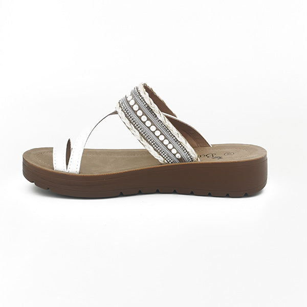 Low Wedge Sandal With Toe Piece - 1224