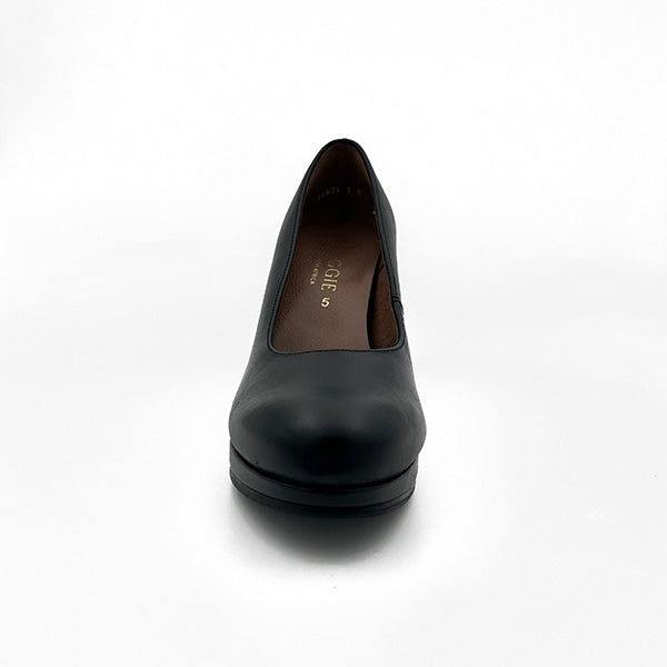 Leather Medium Heel Court - 1241