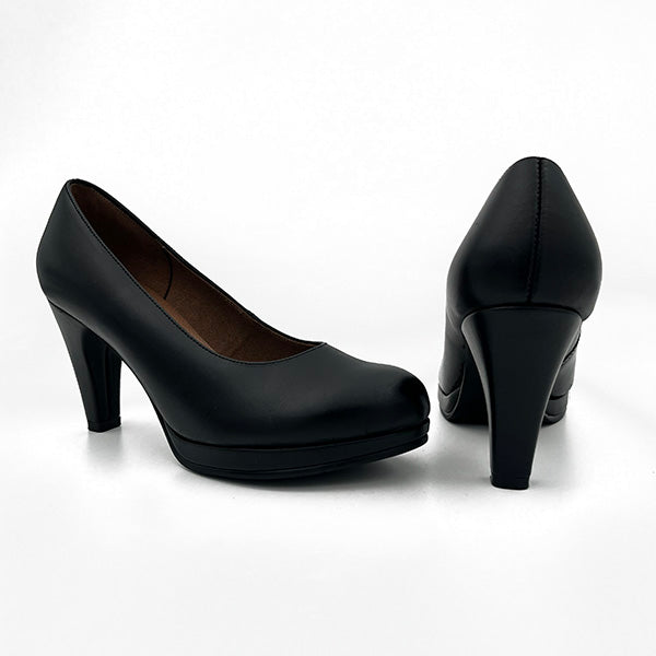 Leather Medium Heel Court - 1241