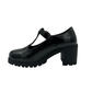 Medium High Heel Crushed Patent T bar Shoe - 1282