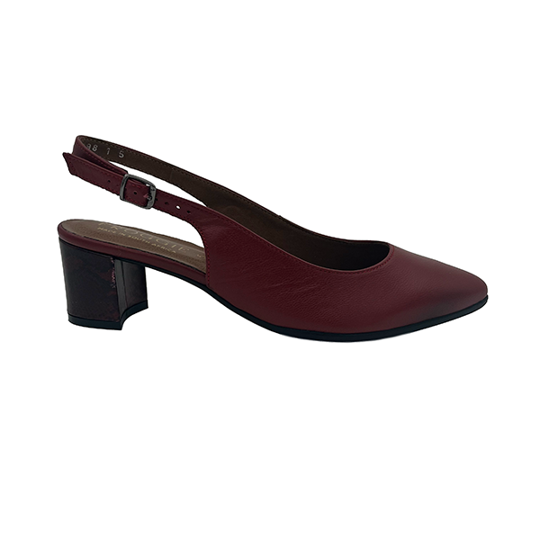 Leather Medium Heel Pointy Court - 1289