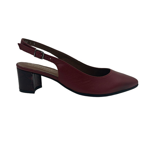 Leather Medium Heel Pointy Court - 1289