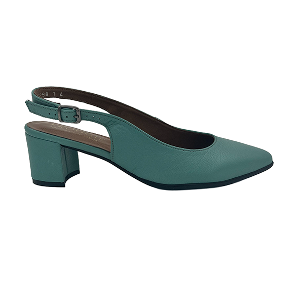 Leather Medium Heel Pointy Court - 1289