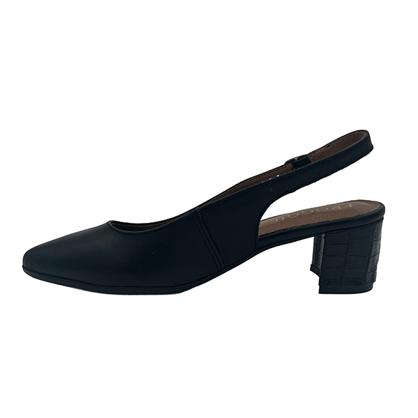 Leather Medium Heel Pointy Court - 1289