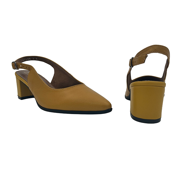Leather Medium Heel Pointy Court - 1289