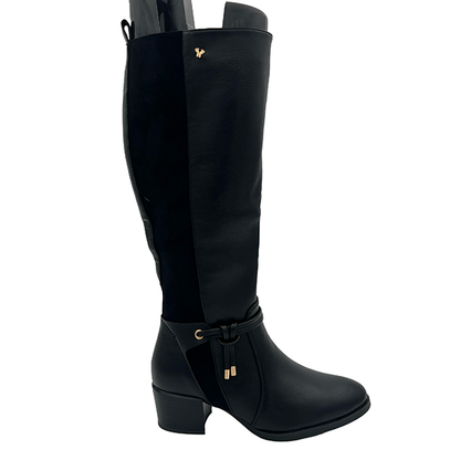 Medium Heel Long Boot Two Tone - 1294