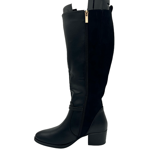 Medium Heel Long Boot Two Tone - 1294