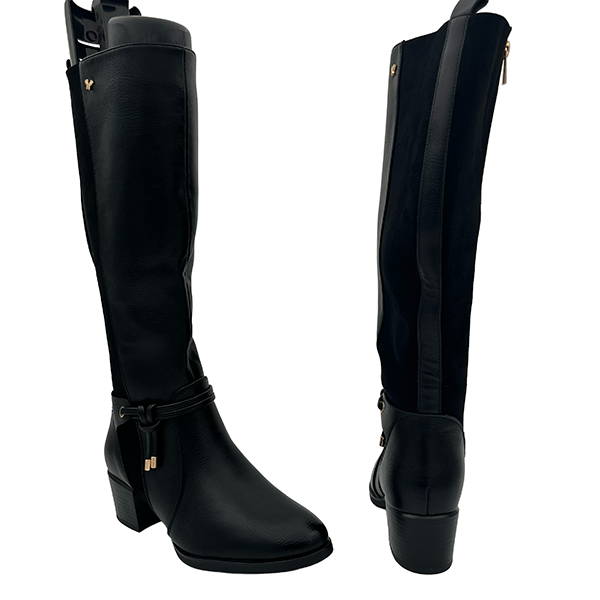 Medium Heel Long Boot Two Tone - 1294