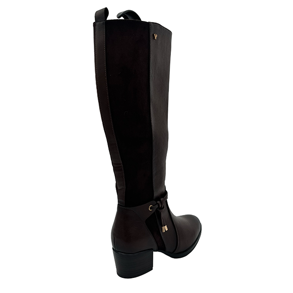 Medium Heel Long Boot Two Tone - 1294