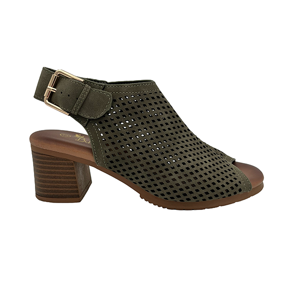 Medium Heel Sling Back With Open Toe - 1310