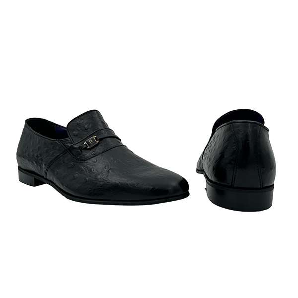 Leather Slip On Ostrich Print - 1311