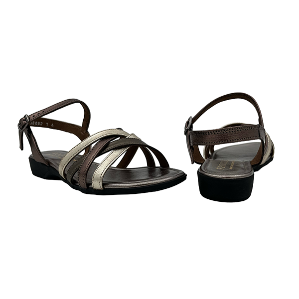 Low Wedge Leather Strappy Sandal - 1340