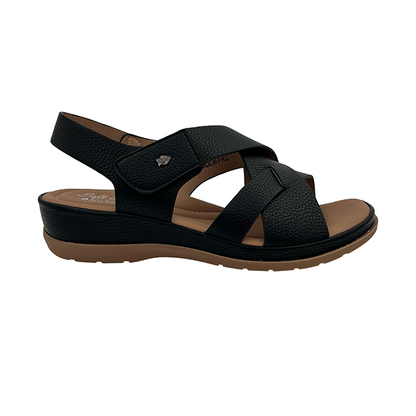 Low Wedge Sandal With Velcro Strap - 1351