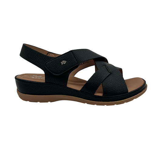 Low Wedge Sandal With Velcro Strap - 1351