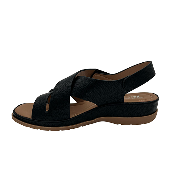 Low Wedge Sandal With Velcro Strap - 1351