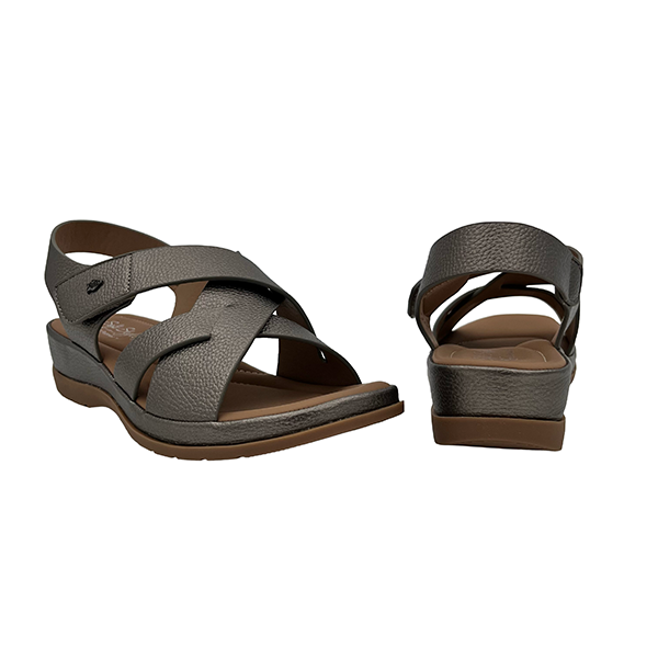 Low Wedge Sandal With Velcro Strap - 1351