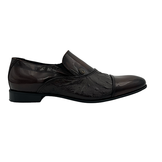 Leather Mens High Shine Toe Cap Shoe - 1364