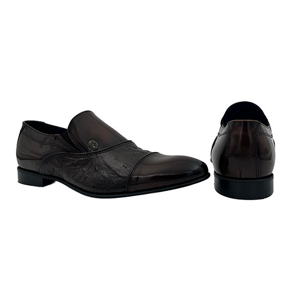 Leather Mens High Shine Toe Cap Shoe - 1364