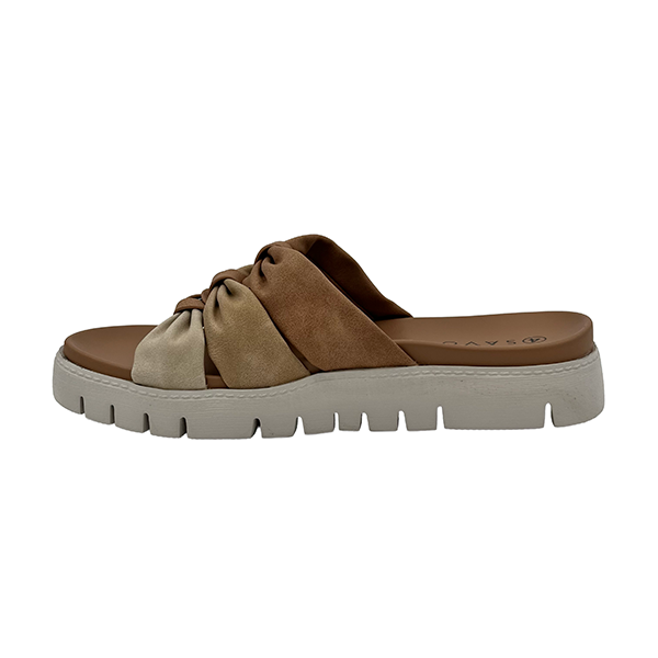 Push On Sandal With Ruched Straps - 1369